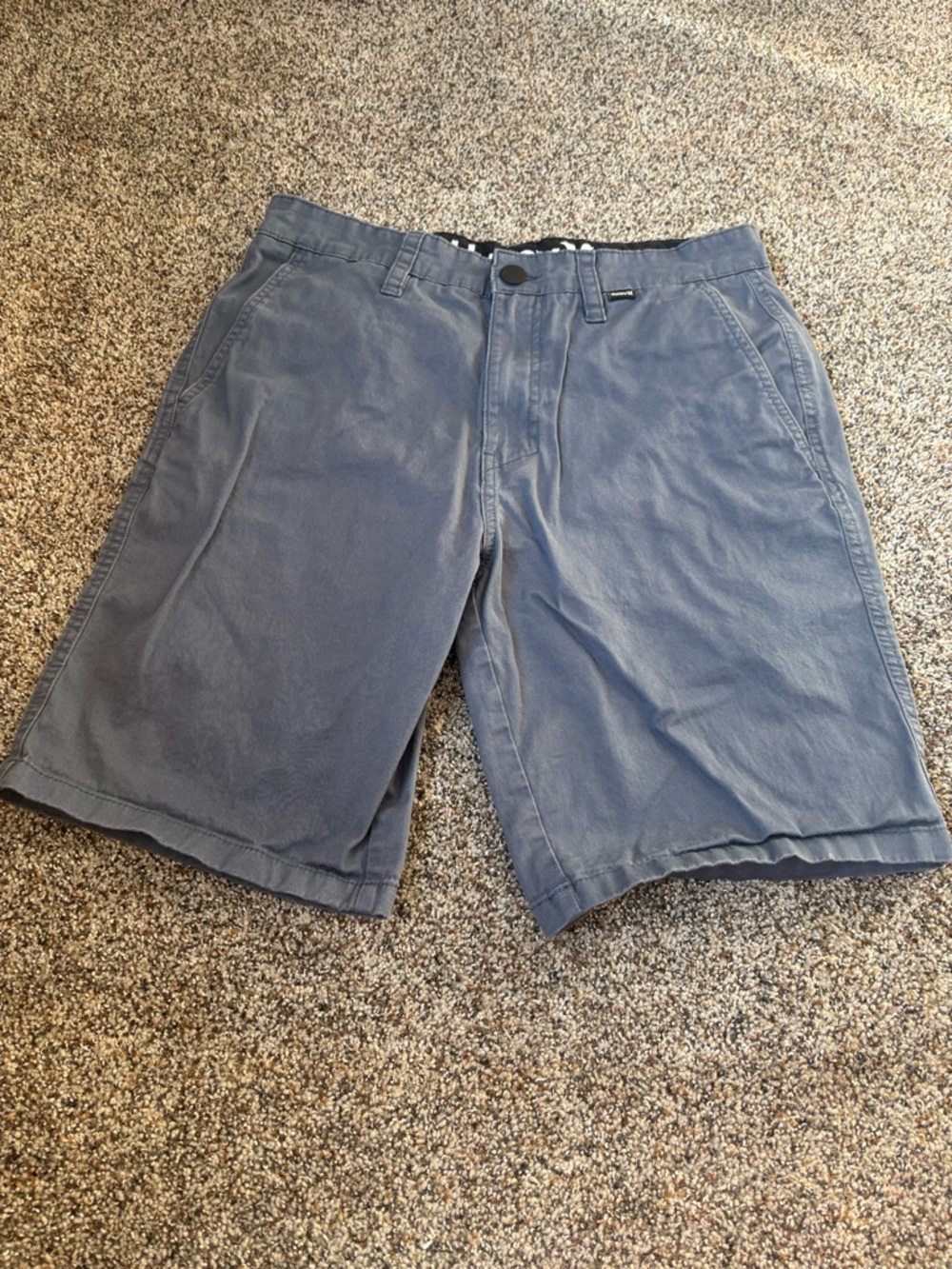 Hurley Men's Slate Blue Flat-Front Shorts 30”